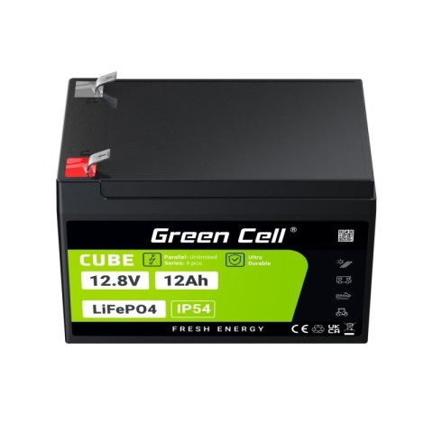 Green Cell GREEN CELL AKUMULATOR LIFEPO4 CUBE 12AH 12V/12.8V 153.6WH LFPGC12V12AH Green Cell GREEN CELL AKUMULATOR LIFEPO4 CUBE 12AH 12V/12.8V 153.6WH LFPGC12V12AH