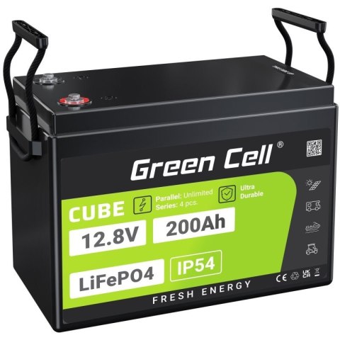 Green Cell GREEN CELL AKUMULATOR LIFEPO4 CUBE 200AH 12V/12.8V 2560WH LFPGC12V200AH Green Cell GREEN CELL AKUMULATOR LIFEPO4 CUBE 200AH 12V/12.8V 2560WH LFPGC12V200AH