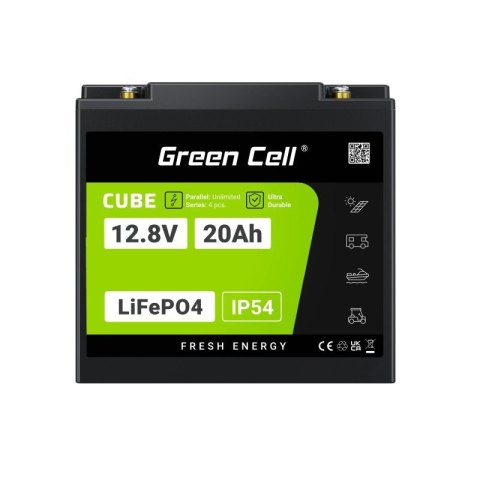 Green Cell GREEN CELL AKUMULATOR LIFEPO4 CUBE 20AH 12V/12.8V 256WH LFPGC12V20AH Green Cell GREEN CELL AKUMULATOR LIFEPO4 CUBE 20AH 12V/12.8V 256WH LFPGC12V20AH