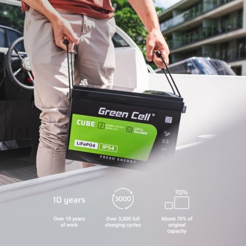 Green Cell GREEN CELL AKUMULATOR LIFEPO4 CUBE 50AH 12V/12.8V 640WH LFPGC12V50AH Green Cell GREEN CELL AKUMULATOR LIFEPO4 CUBE 50AH 12V/12.8V 640WH LFPGC12V50AH