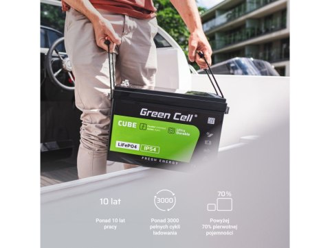 Green Cell GREEN CELL AKUMULATOR LIFEPO4 CUBE 80AH 12V/12.8V 1024WH LFPGC12V80AH Green Cell GREEN CELL AKUMULATOR LIFEPO4 CUBE 80AH 12V/12.8V 1024WH LFPGC12V80AH