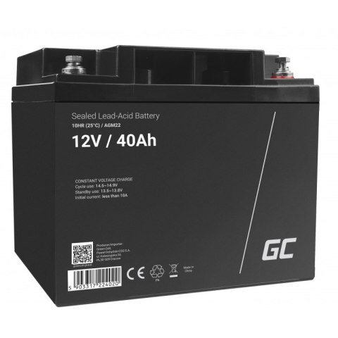 Green Cell GREEN CELL AKUMULATOR ŻELOWY AGM22 12V 40AH Green Cell GREEN CELL AKUMULATOR ŻELOWY AGM22 12V 40AH