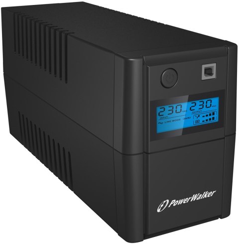POWER WALKER POWER WALKER UPS LINE-IN VI 650 SHL 650VA 2X SCHUKO, RJ11, USB, LCD