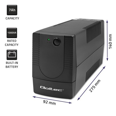 Qoltec QOLTEC ZASILACZ AWARYJNY UPS LINE INTERACTIVE | MONOLITH | 1000VA | 600W Qoltec QOLTEC ZASILACZ AWARYJNY UPS LINE INTERACTIVE | MONOLITH | 1000VA | 600W