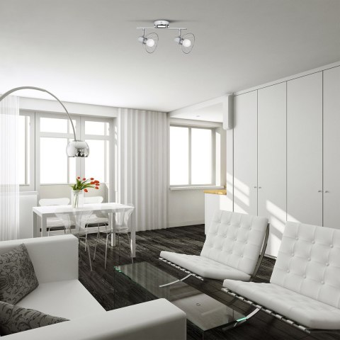Activejet Listwa reflektorowa podwójna sufitowa ścienna chrom Activejet GIZEL kinkiet E14 do salonu Activejet Listwa reflektorowa podwójna sufitowa ścienna chrom Activejet GIZEL kinkiet E14 do salonu
