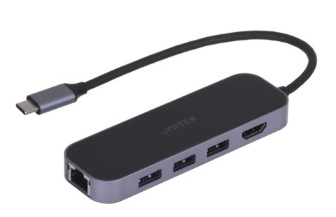 UNITEK UNITEK HUB USB-C 3.1, RJ-45,3XUSB-A,HDMI,4K,PD100W UNITEK UNITEK HUB USB-C 3.1, RJ-45,3XUSB-A,HDMI,4K,PD100W
