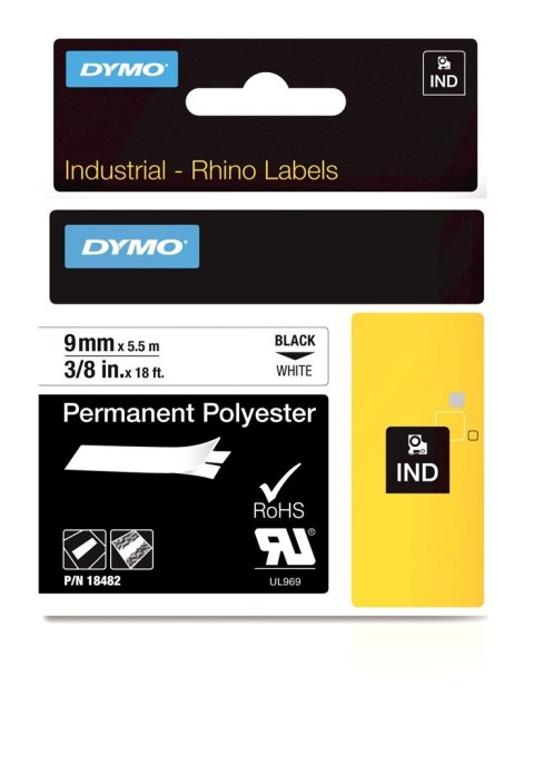 DYMO Taśma DYMO RHINO poliestrowa biała 18482 (9 mm ) DYMO Taśma DYMO RHINO poliestrowa biała 18482 (9 mm )