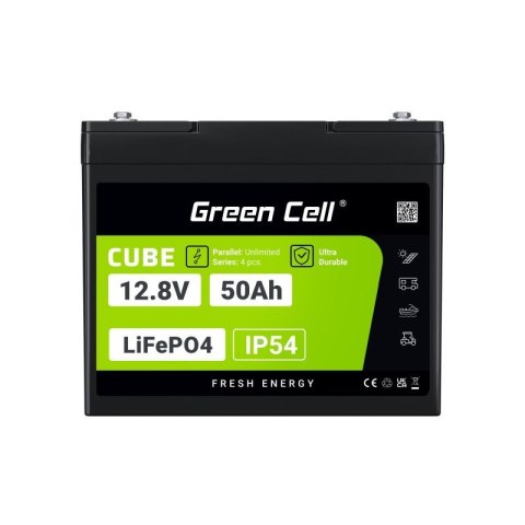 Green Cell GREEN CELL AKUMULATOR LIFEPO4 CUBE 50AH 12V/12.8V 640WH LFPGC12V50AH Green Cell GREEN CELL AKUMULATOR LIFEPO4 CUBE 50AH 12V/12.8V 640WH LFPGC12V50AH