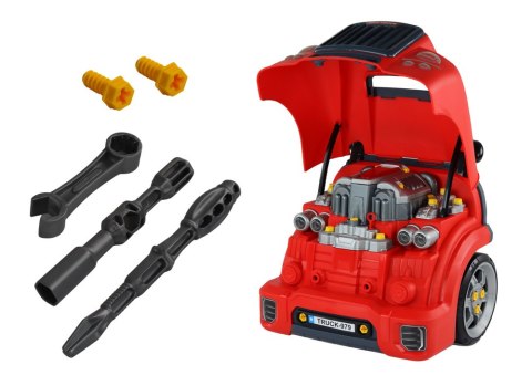 LEAN Toys Silnik Ciężarówka Do Rozkręcania Zestaw Majsterkowicza Czerwony Warsztat
