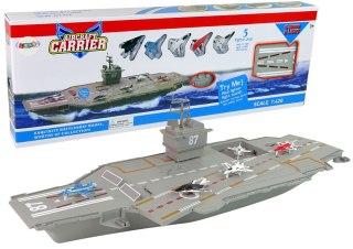LEAN Toys Statek Lotniskowiec Odrzutowce 5 szt Dźwięk Światła
