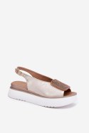 Sandały Model Zazoo 1786 Złoty Przecierany - Step in style