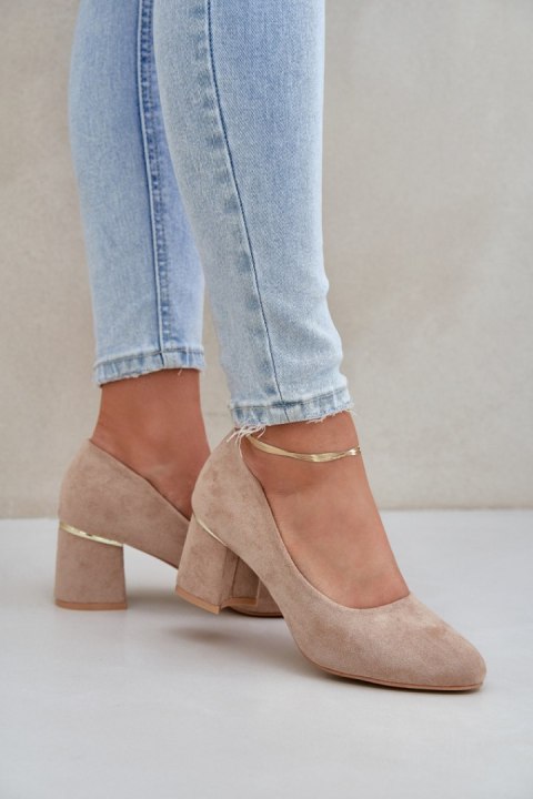 Czółenka Model Zelfitis XY26P Dark Beige - Step in style Czółenka Model Zelfitis XY26P Dark Beige - Step in style