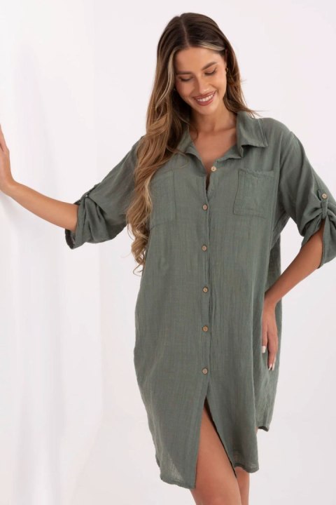 Sukienka Model TW-SK-BI-22263.00 Khaki - Och Bella Sukienka Model TW-SK-BI-22263.00 Khaki - Och Bella