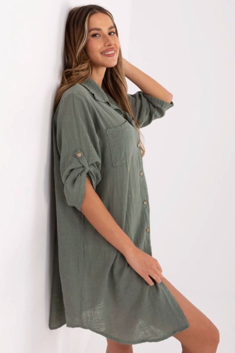 Sukienka Model TW-SK-BI-22263.00 Khaki - Och Bella Sukienka Model TW-SK-BI-22263.00 Khaki - Och Bella