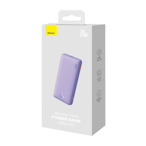 Baseus BASEUS POWERBANK AIRPOW 10000MAH 20W (FIOLETOWY) Baseus BASEUS POWERBANK AIRPOW 10000MAH 20W (FIOLETOWY)