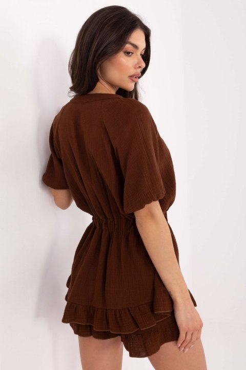 Kombinezon Model MI-KO-A5021.66 Dark Brown - Italy Moda Kombinezon Model MI-KO-A5021.66 Dark Brown - Italy Moda