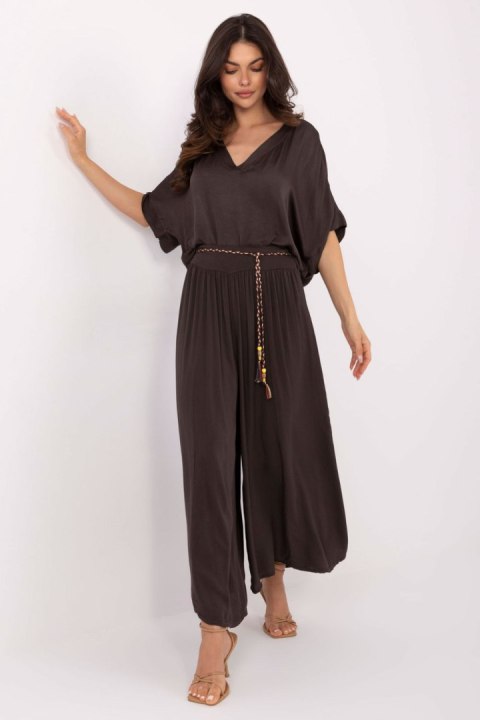 Spodnie Damskie Model TW-SP-BI-81733.14 Dark Brown - Och Bella Spodnie Damskie Model TW-SP-BI-81733.14 Dark Brown - Och Bella