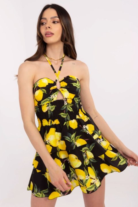 Sukienka Model MI-SK-23708.60 Black/Yellow - Italy Moda Sukienka Model MI-SK-23708.60 Black/Yellow - Italy Moda