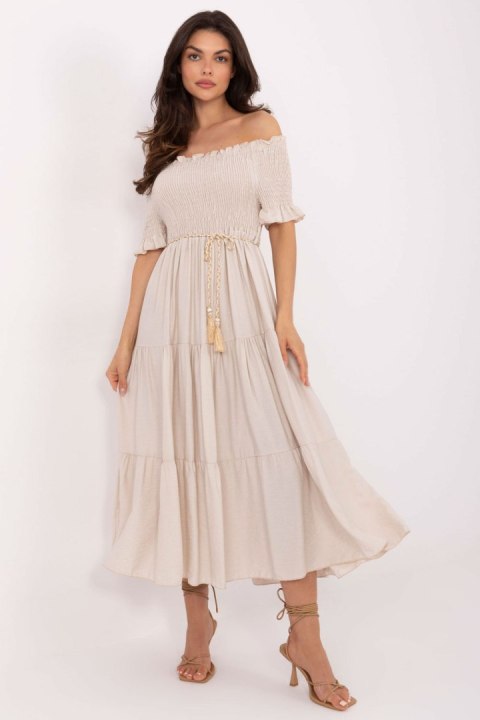 Sukienka Model MI-SK-A2609.96 Beige - Italy Moda Sukienka Model MI-SK-A2609.96 Beige - Italy Moda