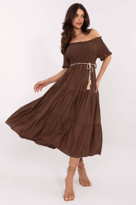 Sukienka Model MI-SK-A2609.96 Brown - Italy Moda Sukienka Model MI-SK-A2609.96 Brown - Italy Moda