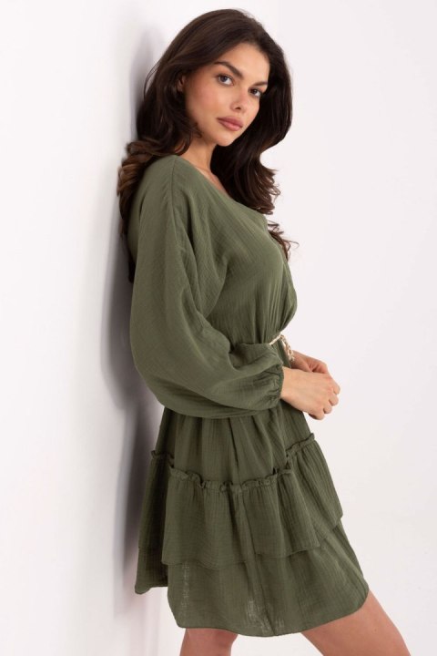 Sukienka Model MI-SK-A5079.27 Khaki - Italy Moda Sukienka Model MI-SK-A5079.27 Khaki - Italy Moda