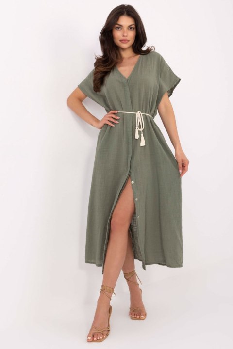 Sukienka Model TW-SK-BI-2022126.59 Khaki - Och Bella Sukienka Model TW-SK-BI-2022126.59 Khaki - Och Bella