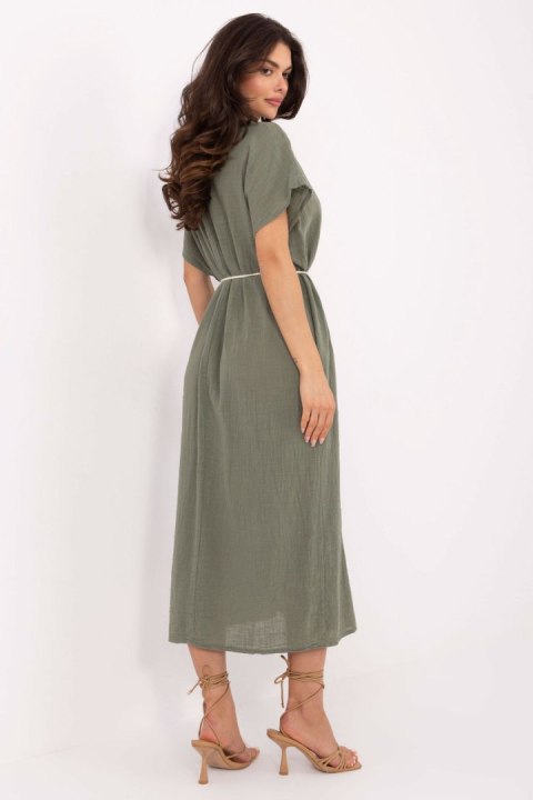 Sukienka Model TW-SK-BI-2022126.59 Khaki - Och Bella Sukienka Model TW-SK-BI-2022126.59 Khaki - Och Bella