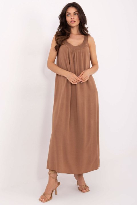 Sukienka Model TW-SK-BI-L0125.52 Brown - Och Bella Sukienka Model TW-SK-BI-L0125.52 Brown - Och Bella