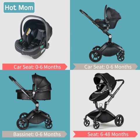 Wózek dziecięcy Hot Mom F22 3w1, regulowane siedzisko, aluminiowa rama, solidne gumowe opony, osłona przeciwdeszczowa, moskitiera, duży kosz do przechowywania Wózek dziecięcy Hot Mom F22 3w1, regulowane siedzisko, aluminiowa rama, solidne gumowe opony, osłona przeciwdeszczowa, moskitiera, duży kosz do przechowywania
