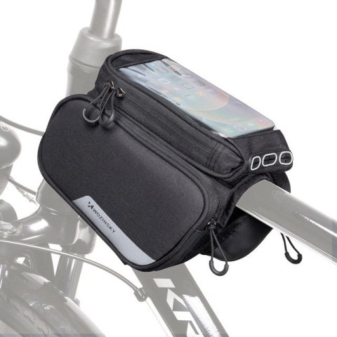 Wozinsky torba rowerowa na ramę + odczepiany pokrowiec na telefon do 6,5" 1,5l czarna (WBB7BK) Wozinsky torba rowerowa na ramę + odczepiany pokrowiec na telefon do 6,5" 1,5l czarna (WBB7BK)