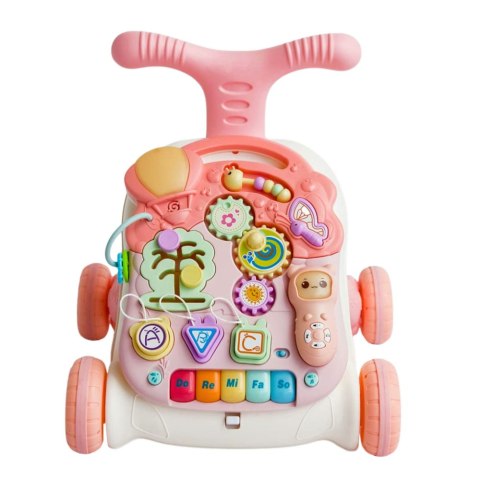 LEAN Toys Chodzik Edukacyjny Stolik Panel Interaktywny Stolik 5w1 Różowy