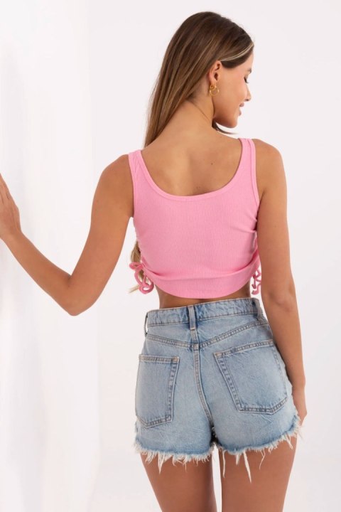 Koszulka Top Model RV-TP-6629.70 Pink - Rue Paris Koszulka Top Model RV-TP-6629.70 Pink - Rue Paris