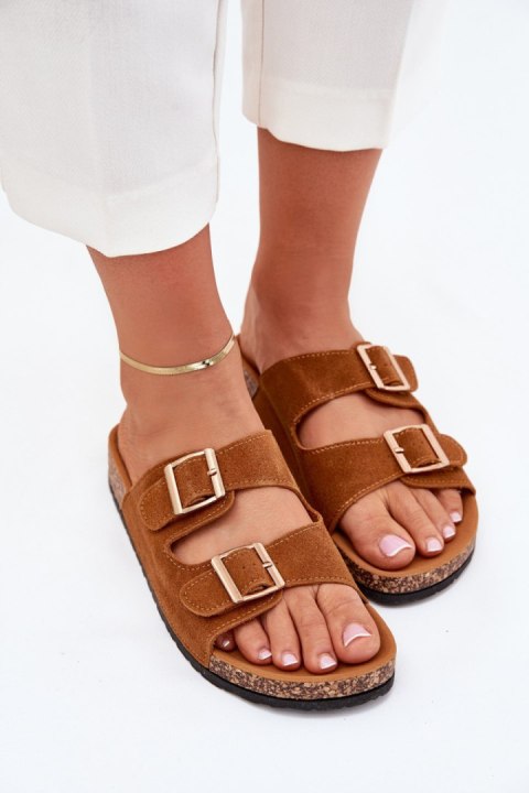 Sandał Klapki Model Lunera 7902 Camel - Step in style Sandał Klapki Model Lunera 7902 Camel - Step in style