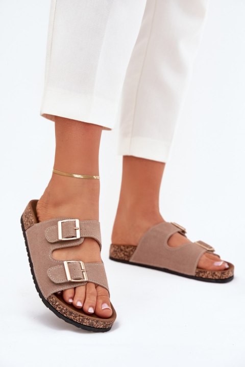 Sandał Klapki Model Lunera 7919 Khaki - Step in style Sandał Klapki Model Lunera 7919 Khaki - Step in style