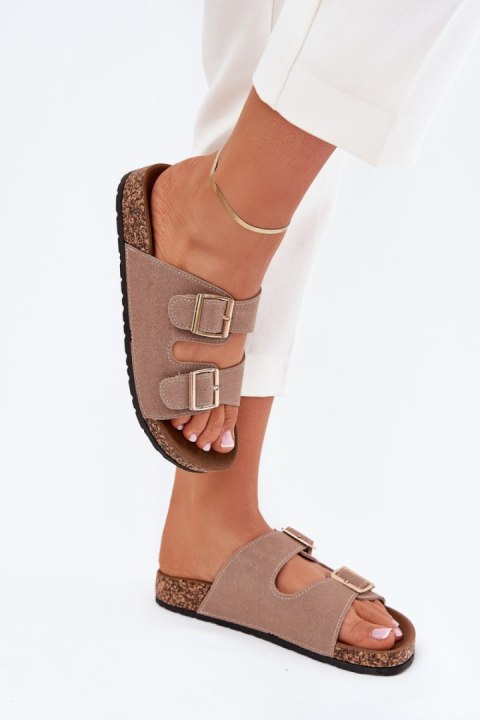 Sandał Klapki Model Lunera 7919 Khaki - Step in style Sandał Klapki Model Lunera 7919 Khaki - Step in style