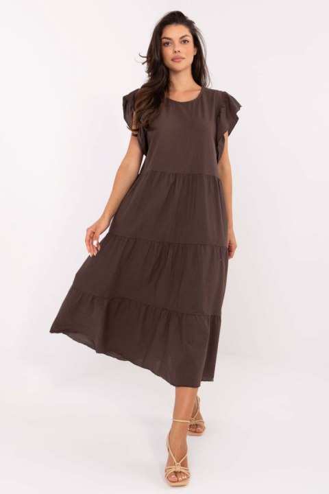 Sukienka Model TW-SK-BI-6-2172.96 Dark Brown - Och Bella Sukienka Model TW-SK-BI-6-2172.96 Dark Brown - Och Bella