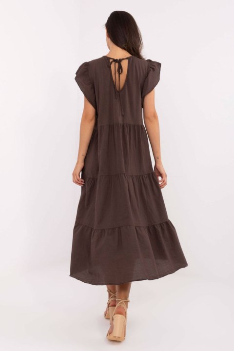 Sukienka Model TW-SK-BI-6-2172.96 Dark Brown - Och Bella Sukienka Model TW-SK-BI-6-2172.96 Dark Brown - Och Bella