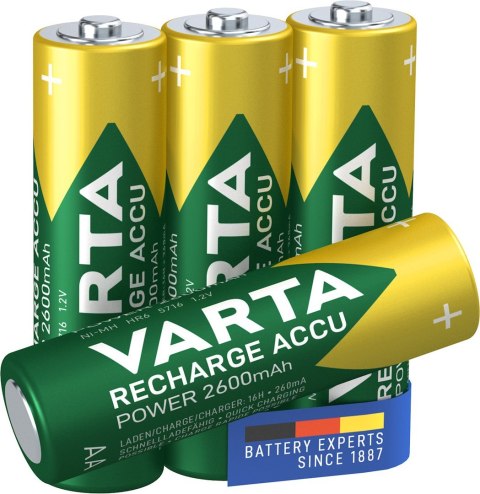 VARTA Zestaw akumulatorków AA VARTA Ready2Use 5716101404 (2600mAh ; Ni-MH) VARTA Zestaw akumulatorków AA VARTA Ready2Use 5716101404 (2600mAh ; Ni-MH)