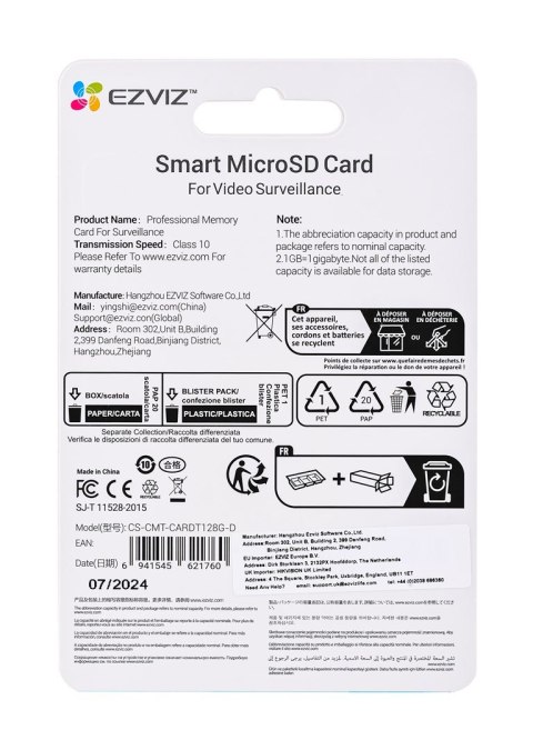 Karta pamięci micro SD Ezviz 128 GB Karta pamięci micro SD Ezviz 128 GB