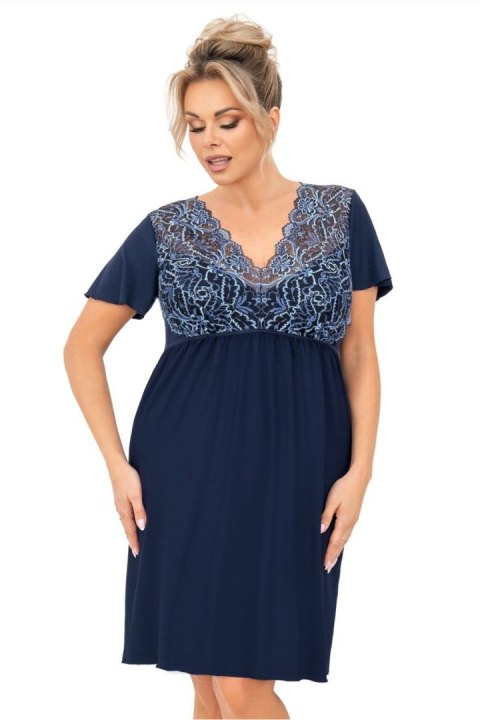 Koszulka nocna Koszula Nocna Model Melania Plus Size Navy - Donna Koszulka nocna Koszula Nocna Model Melania Plus Size Navy - Donna