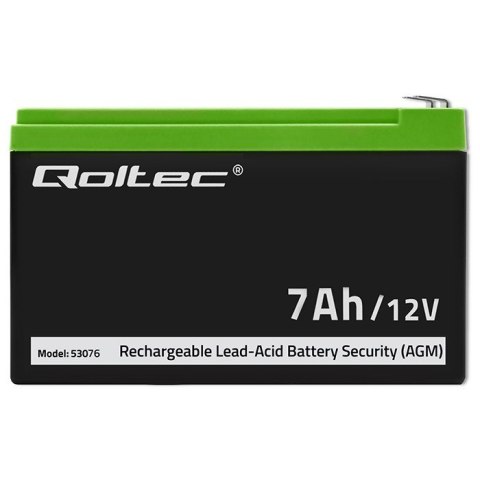 QOLTEC AKUMULATOR AGM 12V | 7AH | MAX. 105A | SECURITY QOLTEC AKUMULATOR AGM 12V | 7AH | MAX. 105A | SECURITY