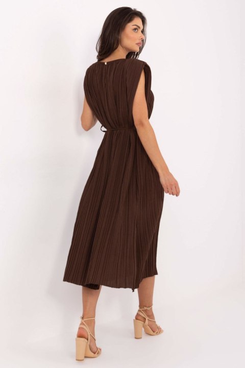 Sukienka Model MI-SK-A2576.86 Dark Brown - Italy Moda Sukienka Model MI-SK-A2576.86 Dark Brown - Italy Moda