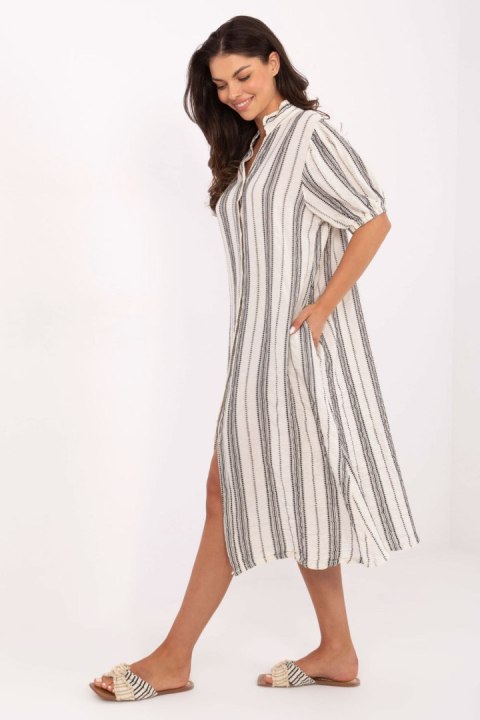 Sukienka Model TW-SK-BI-2451.84 White/Black - Och Bella Sukienka Model TW-SK-BI-2451.84 White/Black - Och Bella
