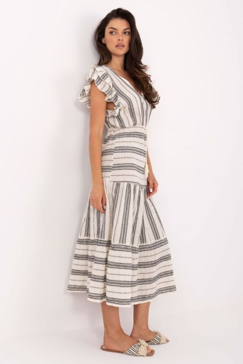 Sukienka Model TW-SK-BI-28760.97 White/Black - Och Bella Sukienka Model TW-SK-BI-28760.97 White/Black - Och Bella