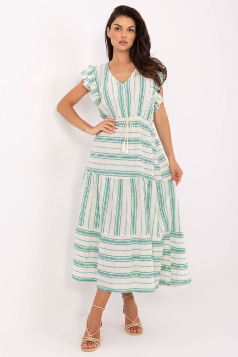 Sukienka Model TW-SK-BI-28760.97 White/Green - Och Bella Sukienka Model TW-SK-BI-28760.97 White/Green - Och Bella