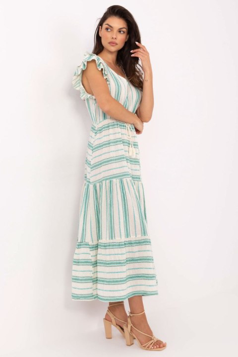 Sukienka Model TW-SK-BI-28760.97 White/Green - Och Bella Sukienka Model TW-SK-BI-28760.97 White/Green - Och Bella