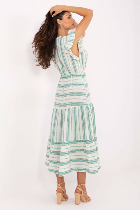 Sukienka Model TW-SK-BI-28760.97 White/Green - Och Bella Sukienka Model TW-SK-BI-28760.97 White/Green - Och Bella
