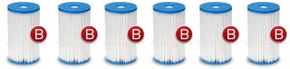 6 x Filtr do pompy komplet Typ B INTEX 29005 INTEX