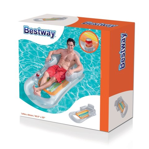 Dmuchany materac, fotel, leżak 161 x 84 cm Bestway 43028 srebrny Bestway Dmuchany materac, fotel, leżak 161 x 84 cm Bestway 43028 srebrny Bestway