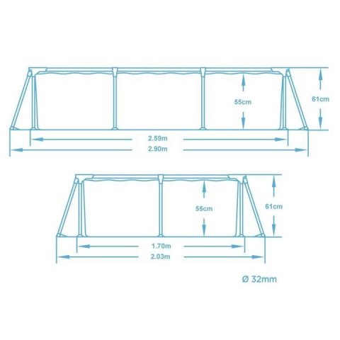 Basen ogrodowy stelażowy 259 x 170 x 61 cm Bestway 56403N Bestway